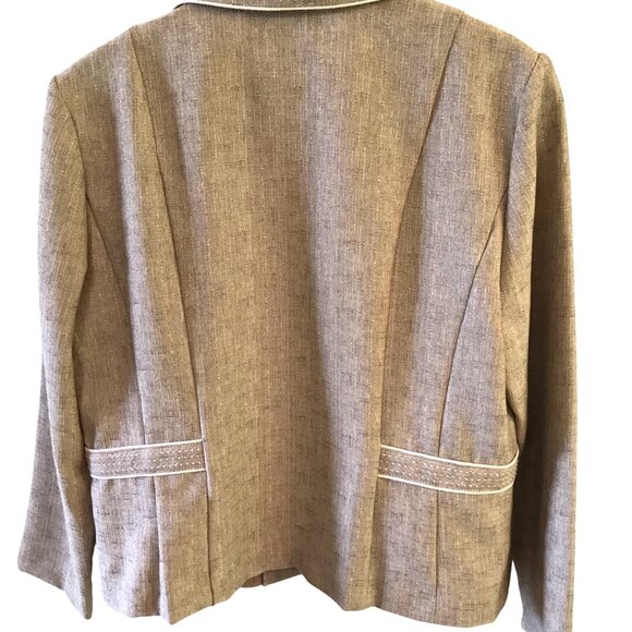 Sag Harbor Light Brown Blazer: Vintage 70s Lightweight Tan Jacket, Size 10P - Picture 2 of 10